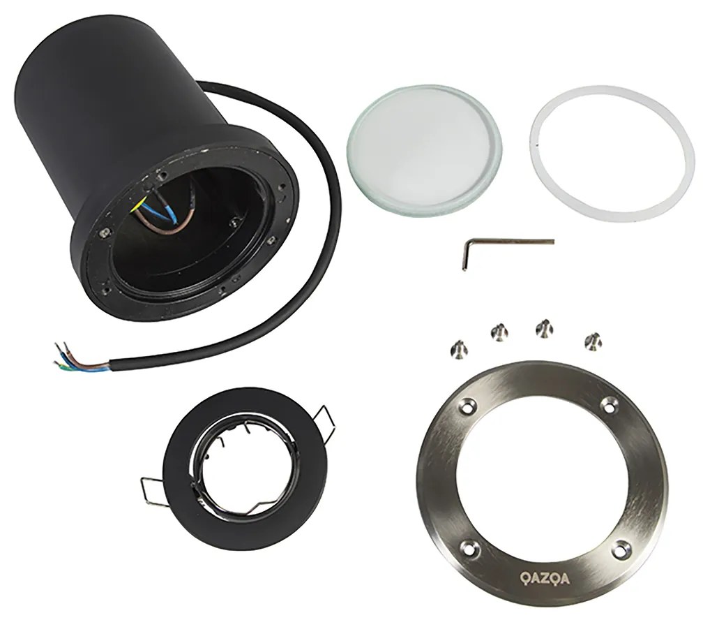 Set di 3 faretti da terra per esterni in acciaio orientabili IP65 - Delux