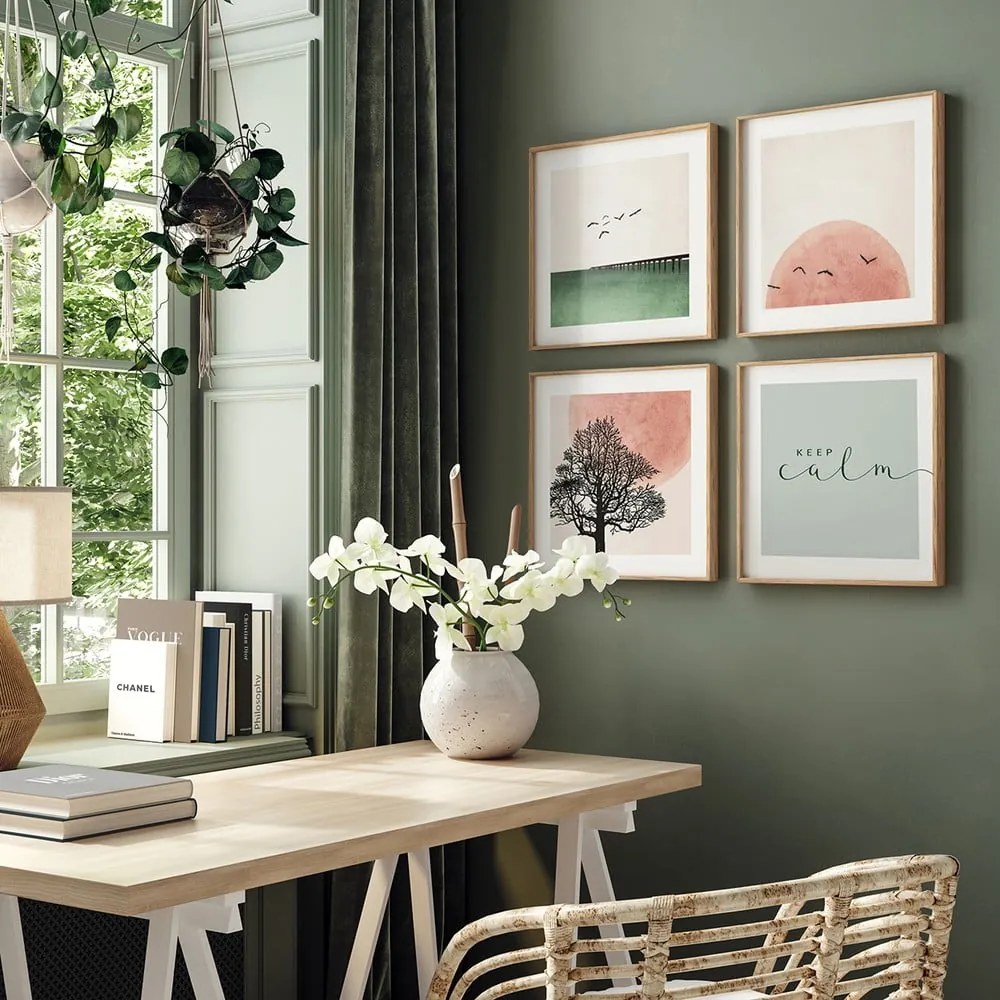 Quadri in set di 4 pezzi 30x30 cm Calm - knor