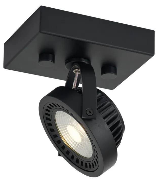 Faretto moderno da superficie nero con LED dimmerabile incluso - Apollo