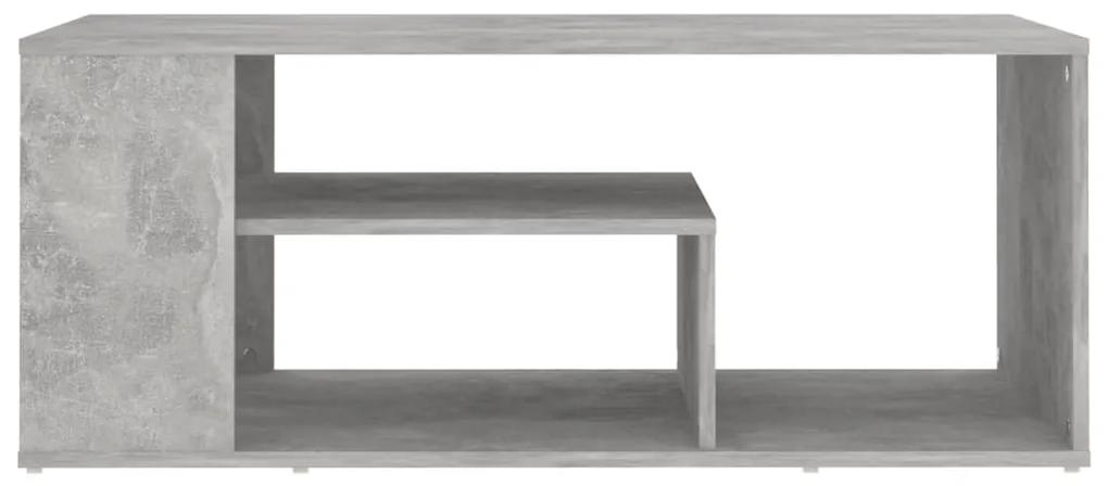 Tavolino da caffè grigio cemento 100x50x40 cm in truciolato