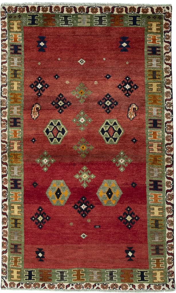 Gabbeh Tappeto 180x110 Rosso (Iran) Annodato A Mano