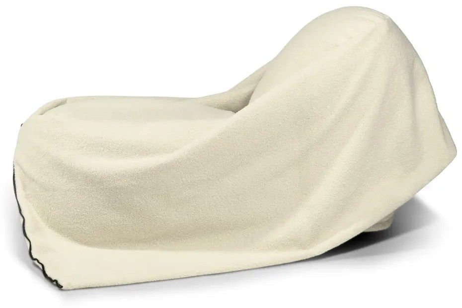 Pouf a sacco per bambini color crema con rivestimento in bouclé Cocoon 100 – SLOWDOWN