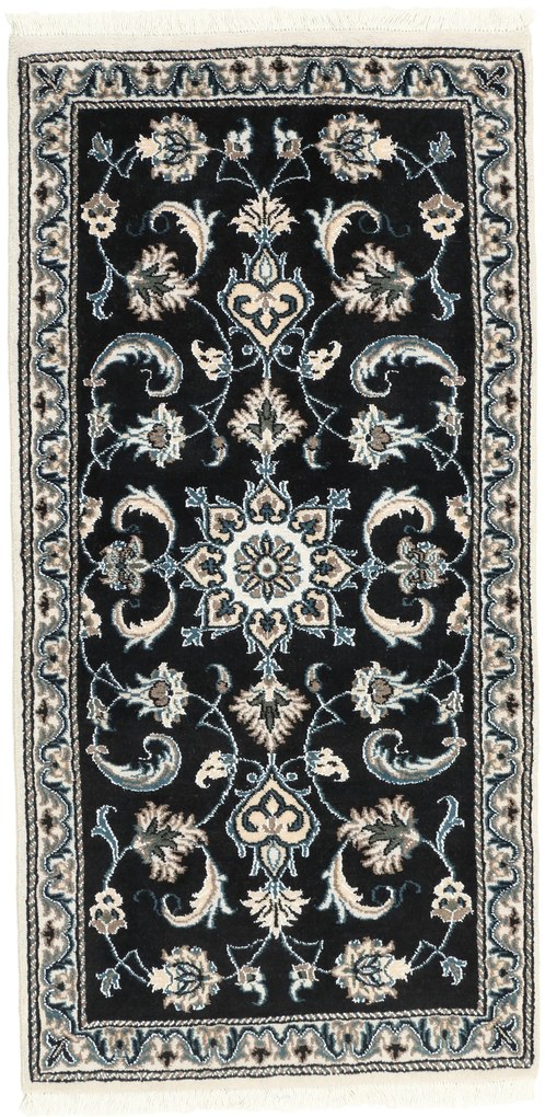 Nain Tappeto persiano 140x70 Blu (Iran) Annodato A Mano