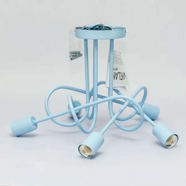 Lampadario a plafone OXFORD 5xE27/15W/230V blu