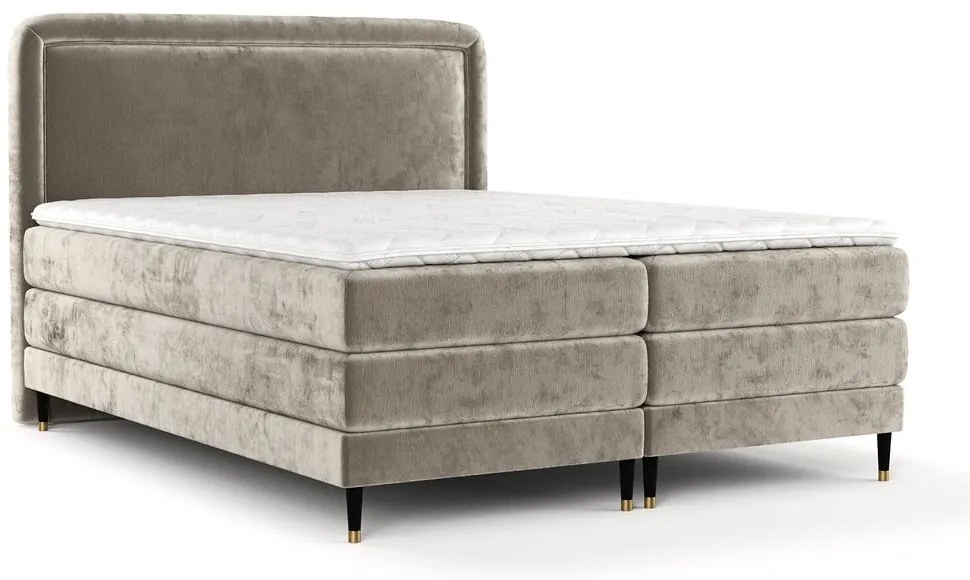 Letto boxspring marrone chiaro 160x200 cm Dove - Maison de Rêve