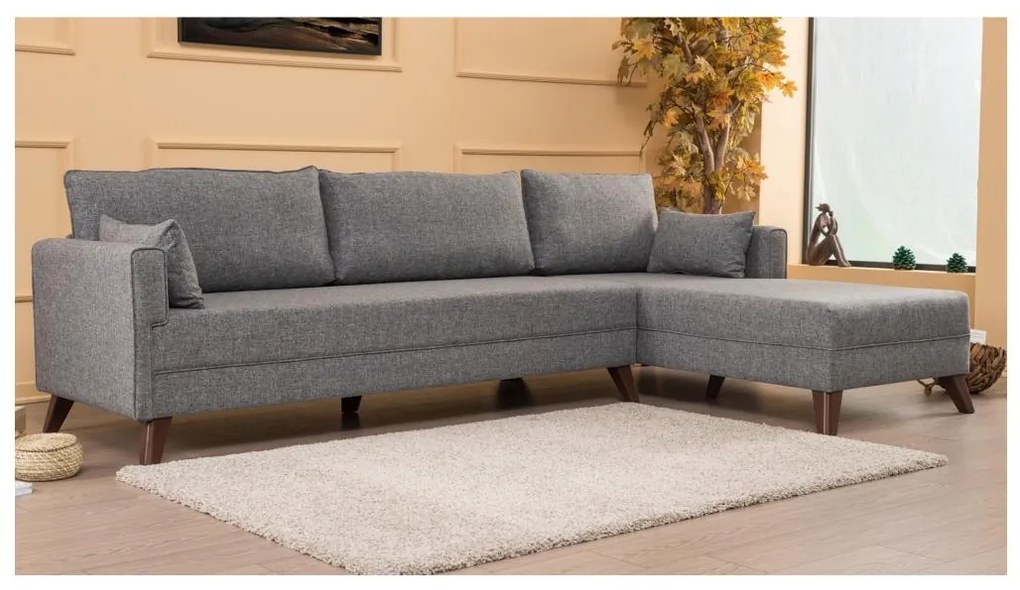 Divano angolare a L KORFU grigio destro