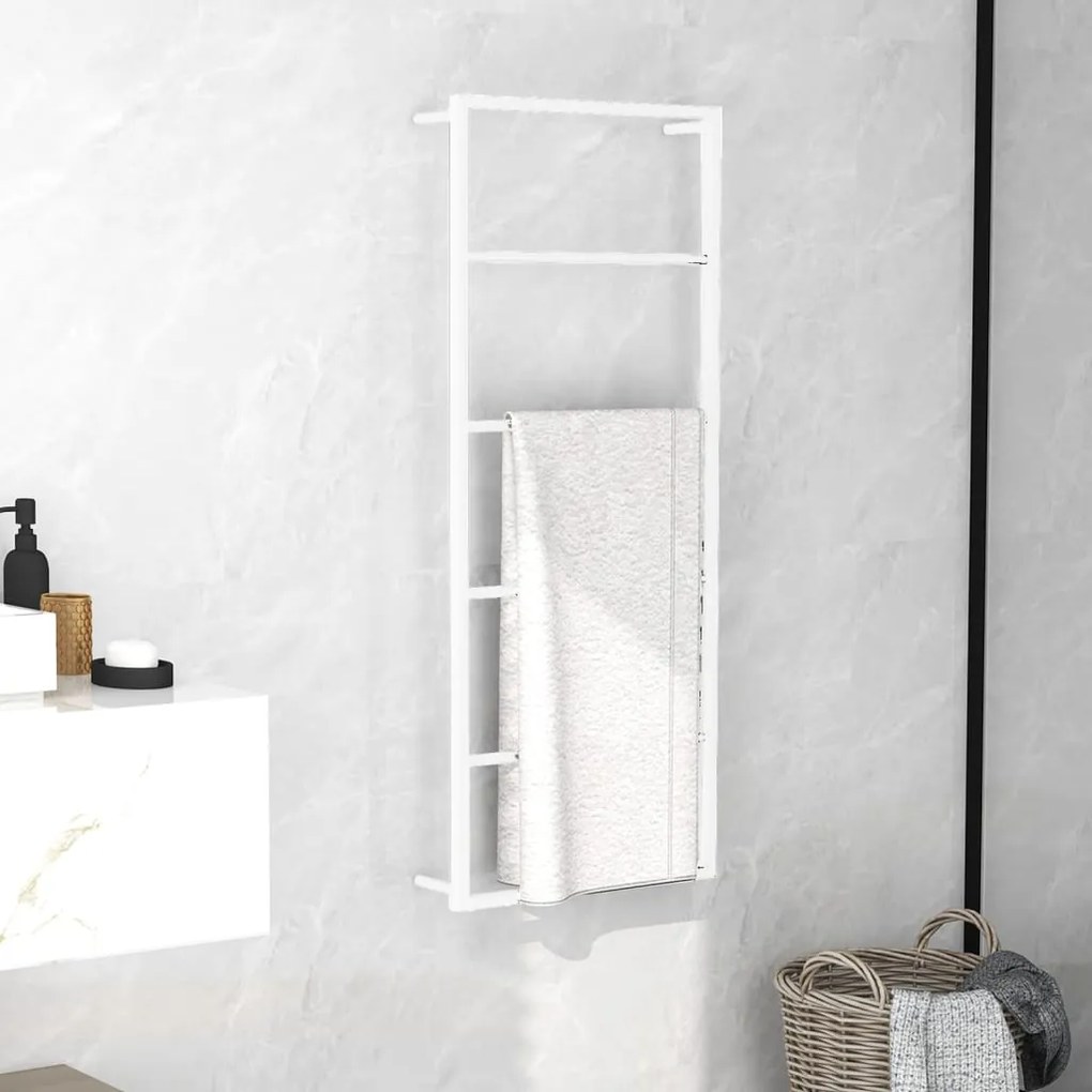 Portasciugamani Bianco 45x10x115 Cm İn Acciaio /