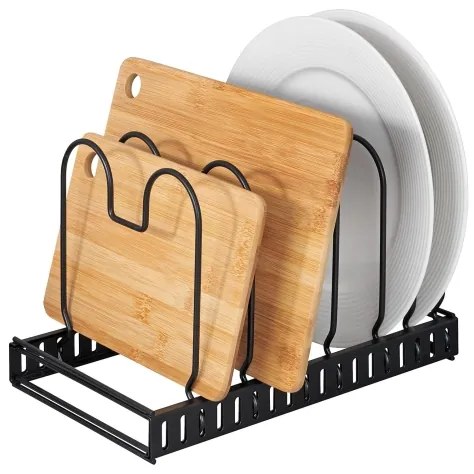 WENKO 53149100 - Porta coperchi e padelle 18x18 cm nero