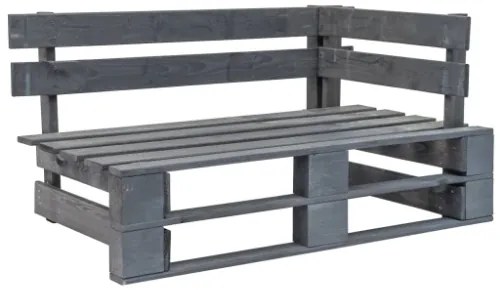 Set di Divani su Pallet 4pz e Cuscini in Pino Impregnato Grigio