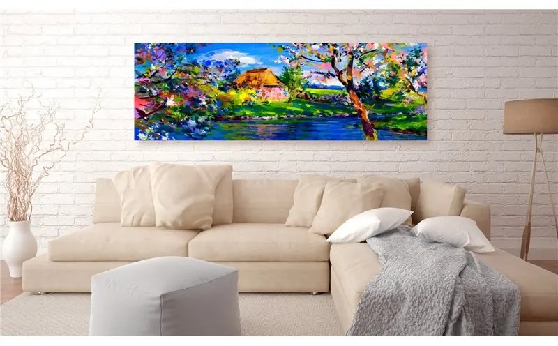 Quadro  Spring Charm  Colore Blu, Dimensioni e Misure 135x45