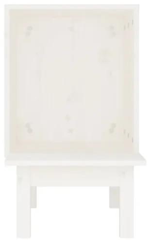 Casetta per Gatti Bianca 60x36x60 cm in Legno Massello di Pino