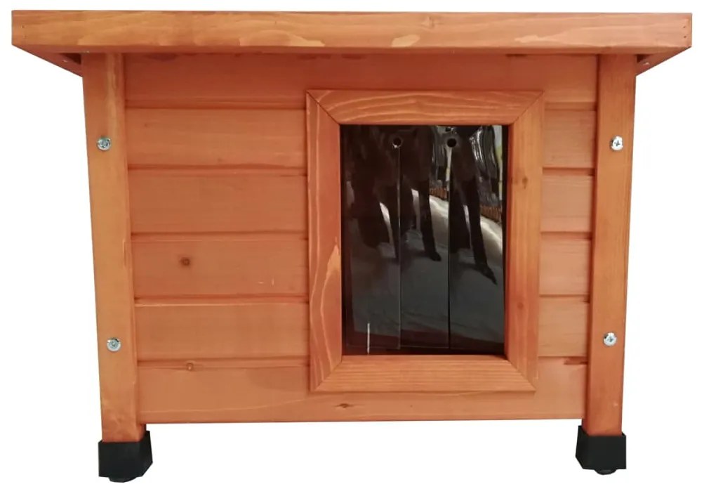 Casetta Per Gatti Da Esterno Xl 68,5x54x51,5 Cm Legno Marrone /