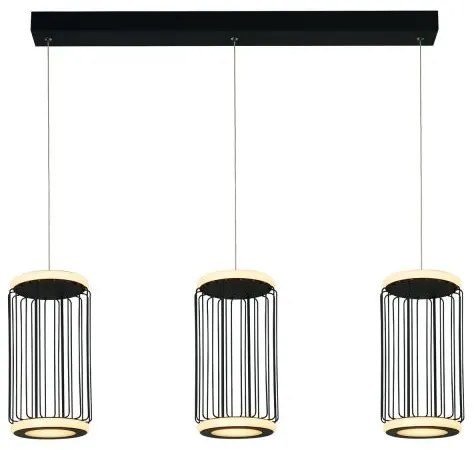 Circolo 3lt cage bar pendant - metallo nero e silicone bianco