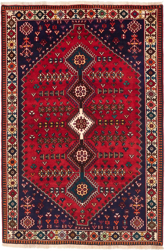 Shiraz Tappeto persiano 160x240 Rosso (Iran) Annodato A Mano