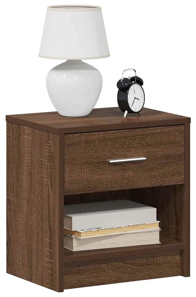 Comodino Con Cassetto Rovere Marrone 39x28x41 Cm /
