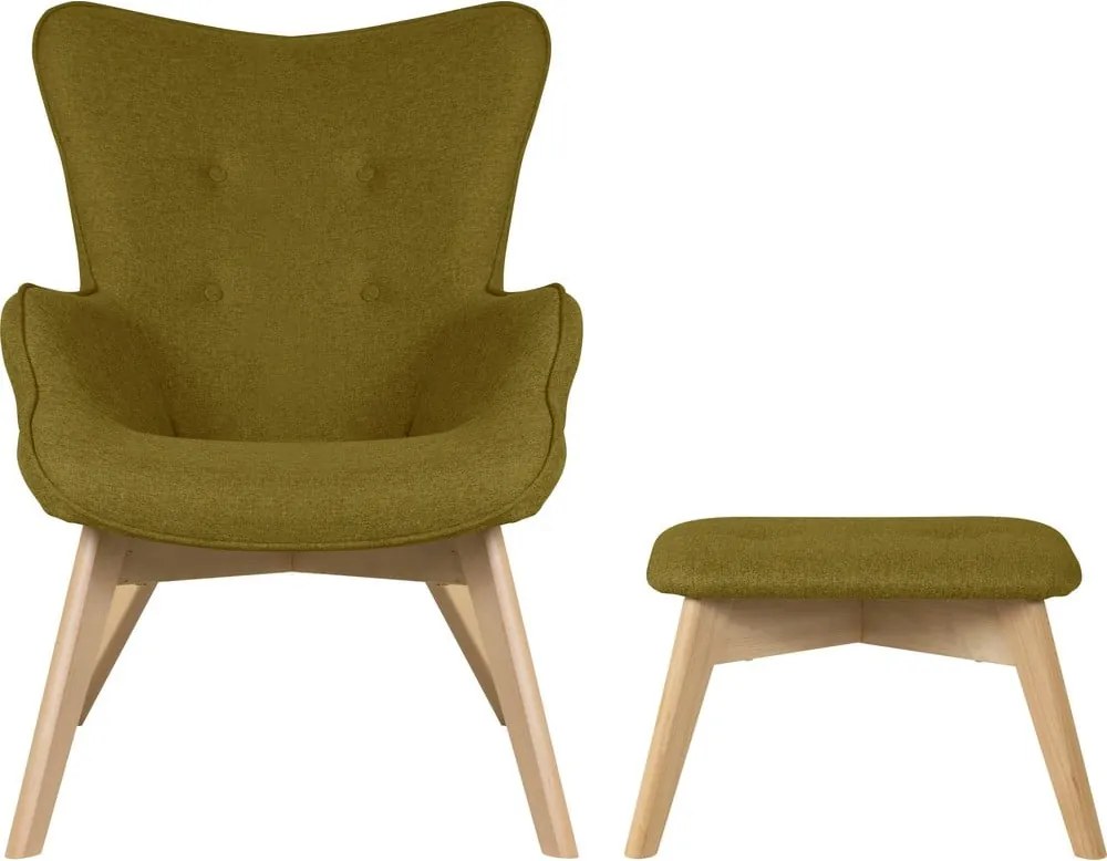 Poltrona con poggiapiedi verde Niko – Ropez