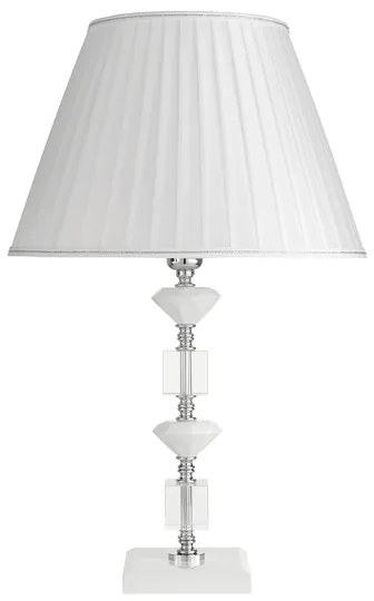 Lampada da tavolo GALA in vetro con dettagli in metallo Bianco 40x66 cm