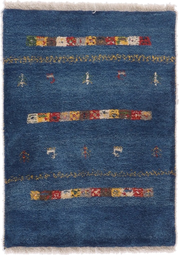 Gabbeh Tappeto 90x60 (Iran) Annodato A Mano