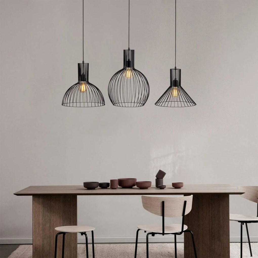 Lampada a sospensione Fellini MR-768 Opviq, dimmerabile, Nero, Soggiorno / Sala da pranzo, Metallo, Moderno, Lampada a sospensione