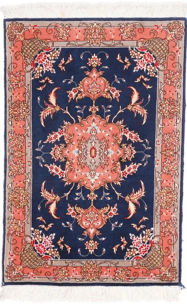 Tabriz Tappeto persiano 90x60 Rosa (Iran) Annodato A Mano