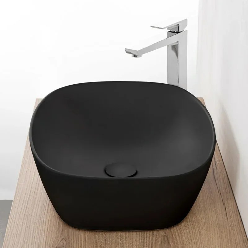 Lavandino da appoggio ovale 50x38 cm nero opaco Tokyo
