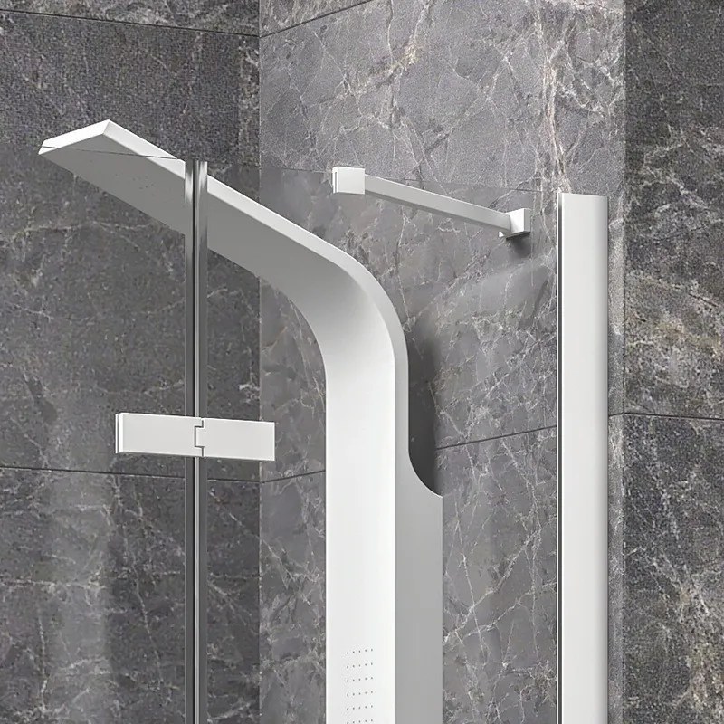 Kamalu - Box doccia 90x120 colore bianco porta battente laterale fisso 90cm | KT5000B