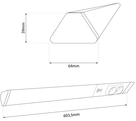 Lampada LED sottopensile con prese e USB porte LED/18W/230V 4000K argento