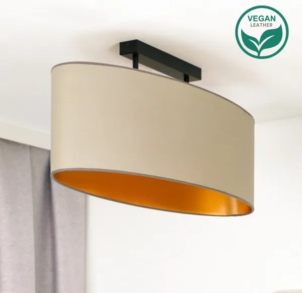 Duolla - Lampadario a plafone OVAL VEGAN 2xE27/15W/230V beige