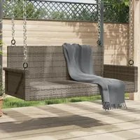 Panchina Dondolo Grigia 119x56x48 cm in Polyrattan 365627