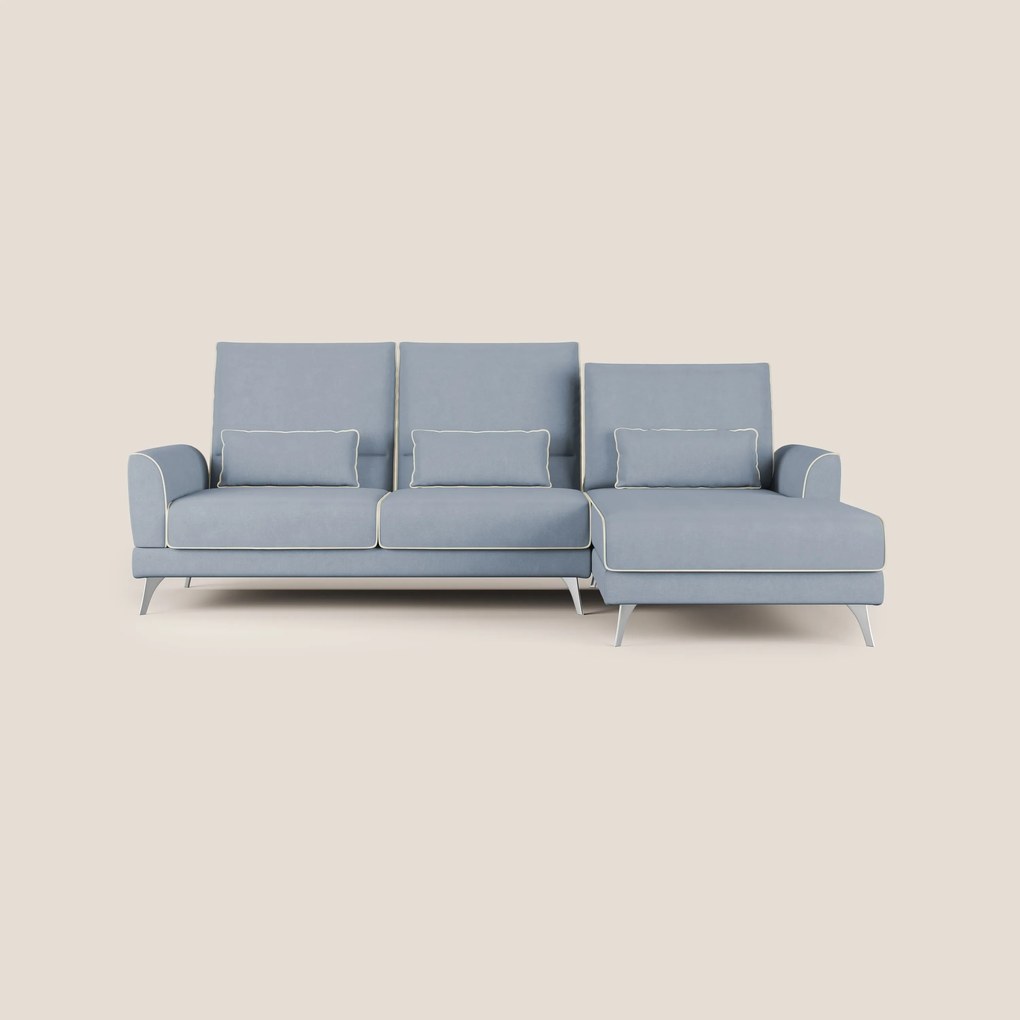 Tommy Divano angolare bicolore con relax e schienali traslanti in microfibra smacchiabile T11