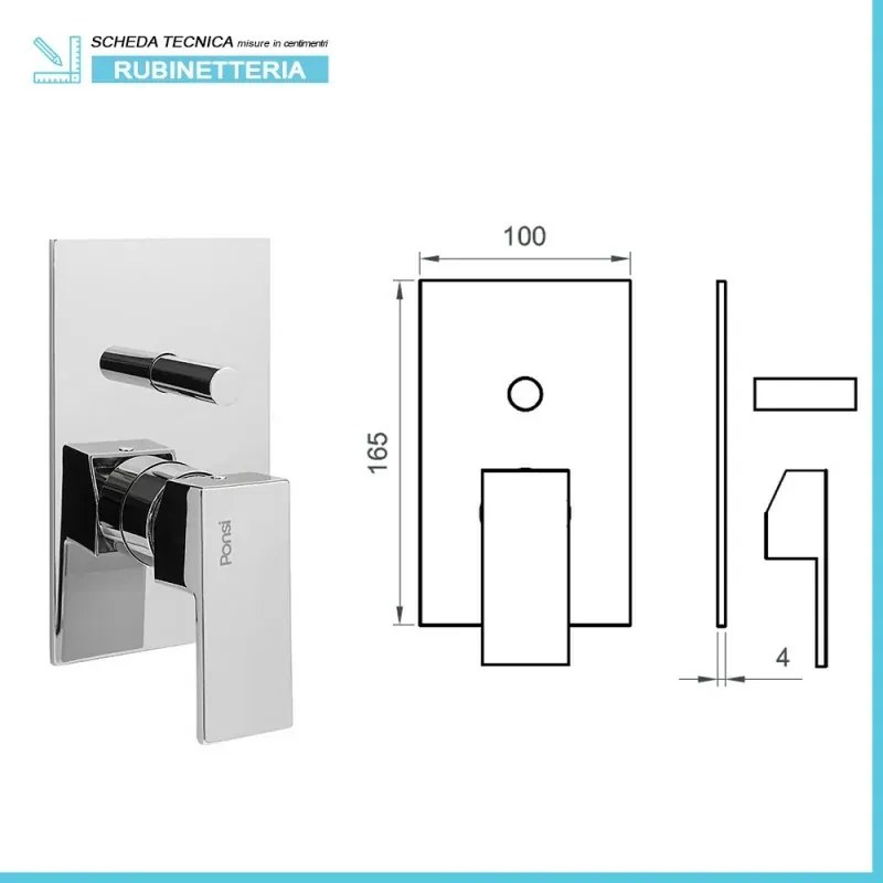 Set miscelatori lavabo bidet e doccia 2 vie cromati serie Italia