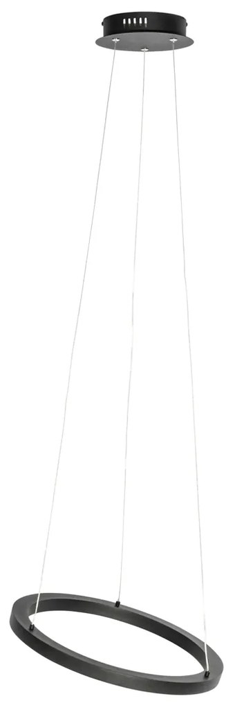 Lampada a sospensione nera 40 cm con LED dimmerabile a 3 livelli - Girello