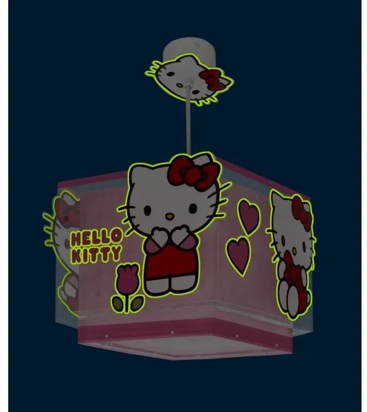 Dalber 73262 - Lampadario per bambini HELLO KITTY 1xE27/15W/230V rosa