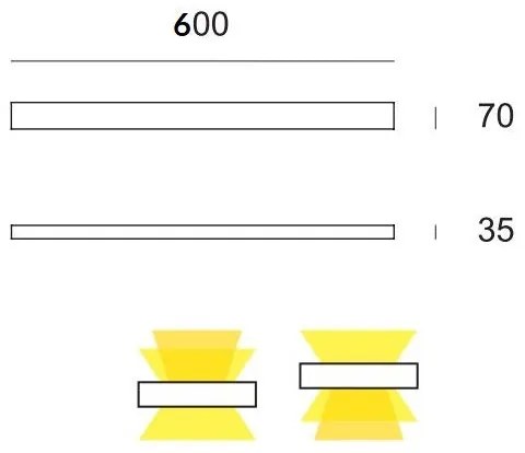 Applique cm.90 1+2 led b.co-WW