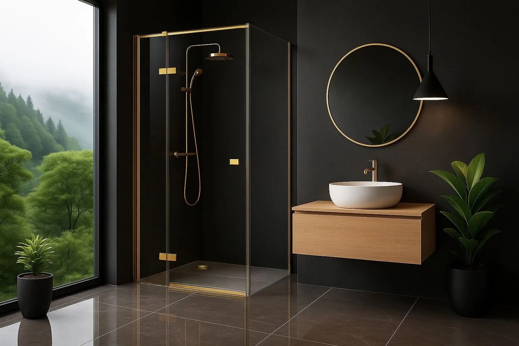 Cabina doccia Rea Atlas 80x90 Brush Gold