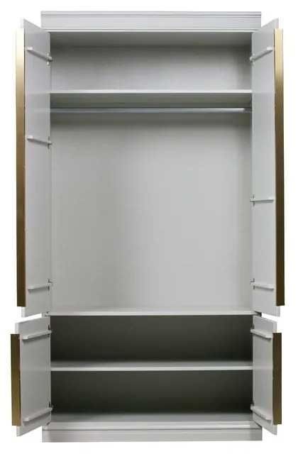 Armadio grigio chiaro in pino massiccio 110x215x62 cm Organize – WOOOD