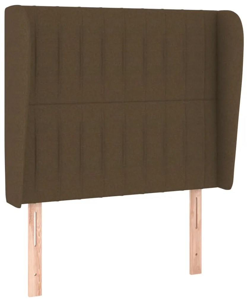 Testiera ad orecchio marrone scuro 93x23x118/128 cm in tessuto
