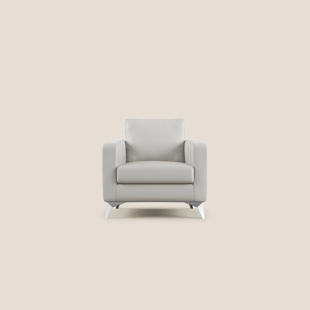 Orione Poltroncina in ecopelle moderna e impermeabile T04 grigio chiaro