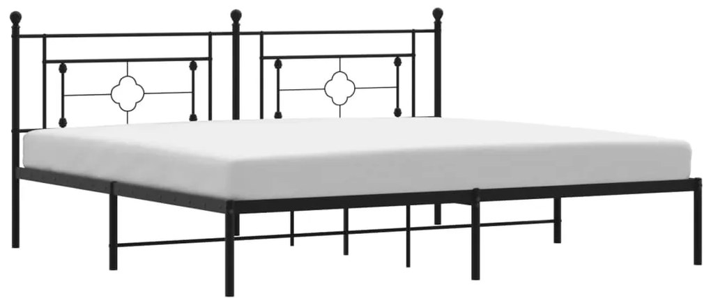 Giroletto con testiera in metallo nero 200x200 cm