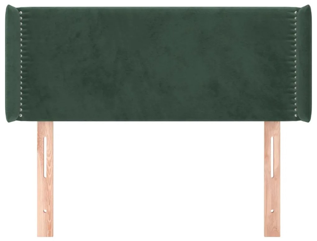 Testiera ad orecchio verde scuro 83x16x78/88 cm in velluto