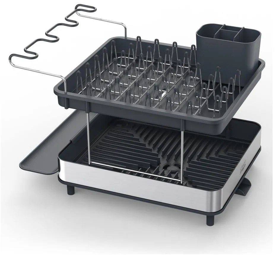 Vassoio di raccolta grigio a due livelli in acciaio inox Excel - Joseph Joseph