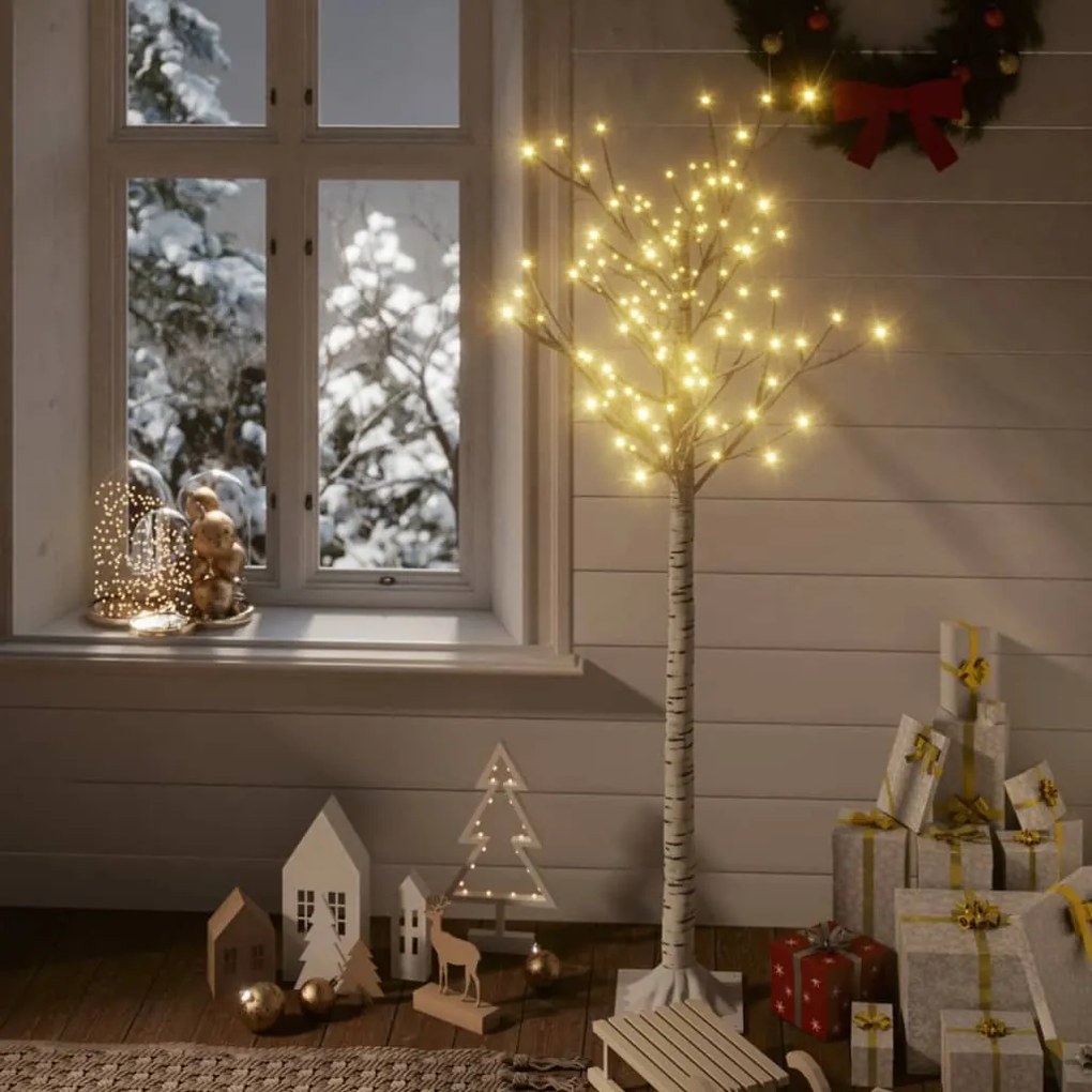 Albero Natale LED Interno Esterno 200, 180, 140, 120 Salice, Albero Natale 140 LED 1,5 m Salice Bianco Caldo Interno Esterno II