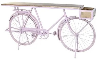 Ingresso DKD Home Decor Bicicletta 180 x 41 x 94 cm Rosa chiaro Ferro Legno di mango