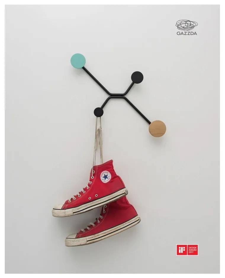 Gancio a parete nero per angolo esterno Hook - Gazzda