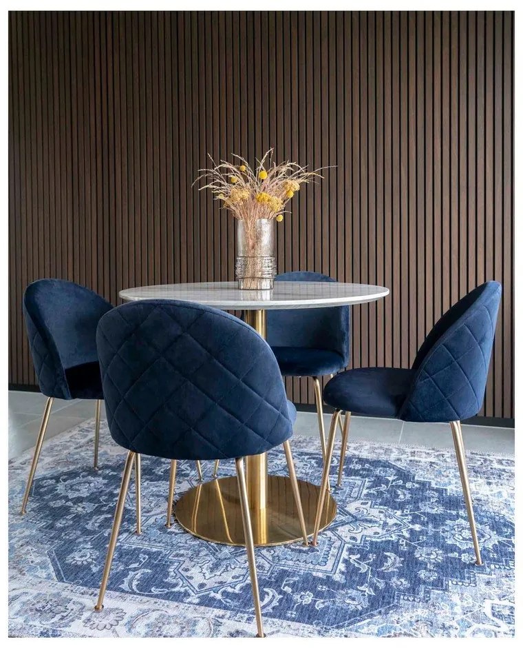 Tavolo da pranzo rotondo con piano in marmo ø 90 cm Bolzano - House Nordic