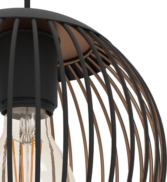 Eglo 901871 - Lampadario a sospensione con cavo ALMANZORA 3xE27/60W/230V nero