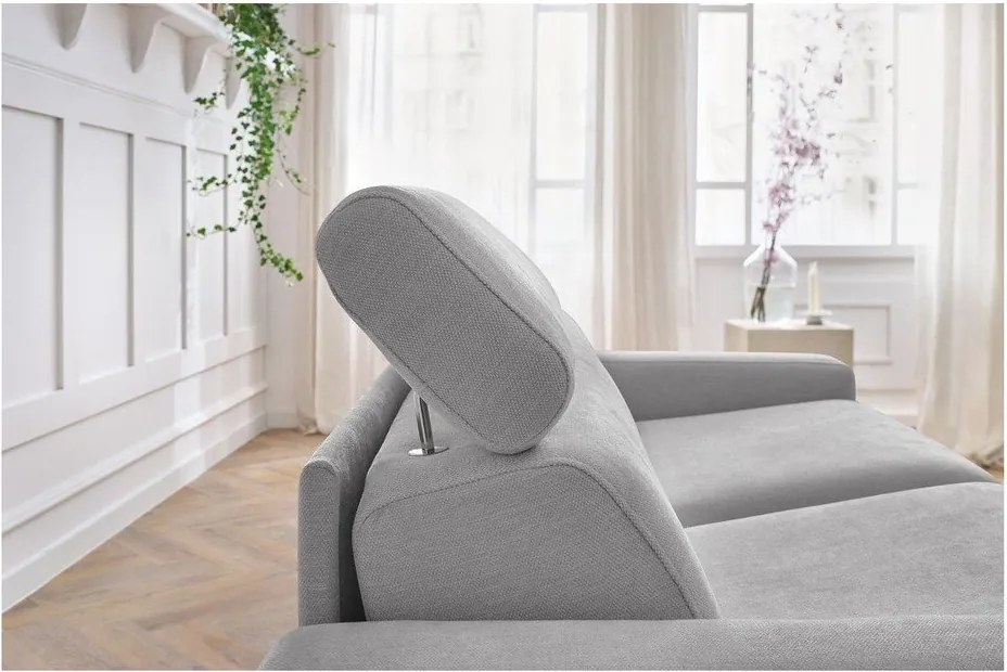 Divano in grigio chiaro allungabile 195 cm Monaco – Bobochic Paris