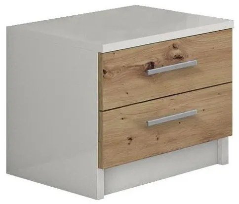 Comodino TOD bianco/rovere artisan