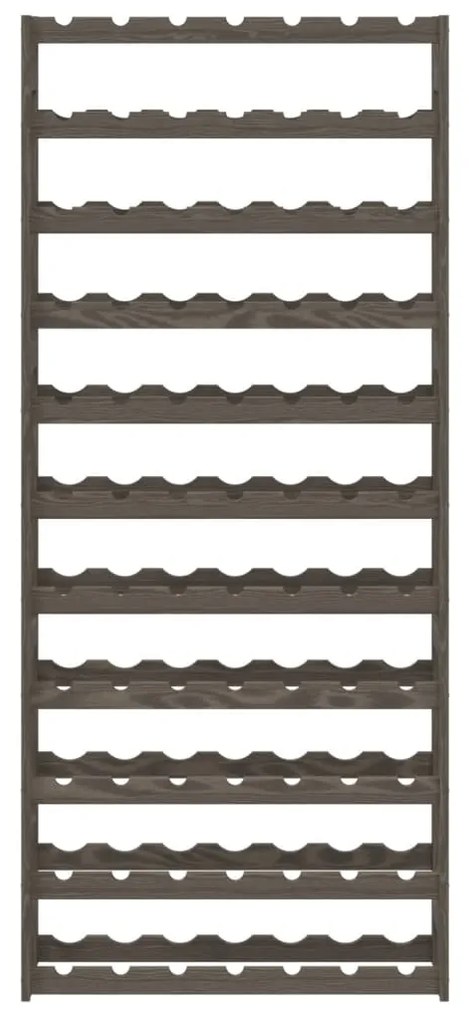 Portabottiglie per 77 bottiglie grigio legno massello di pino