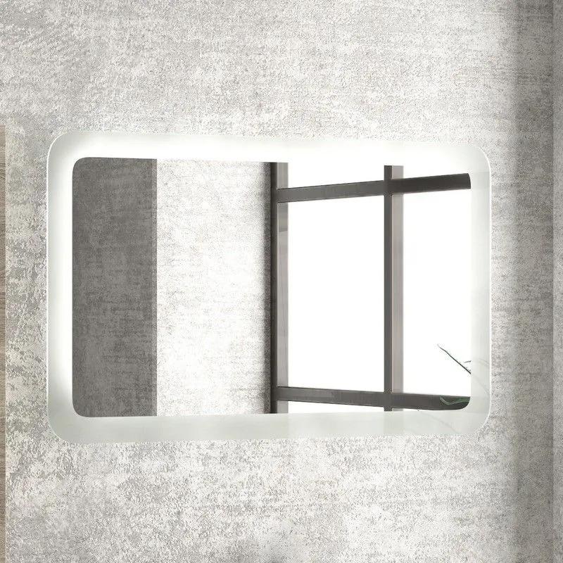 Kamalu - composizione bagno 100cm a terra: mobile, specchio led e colonna tod-100b